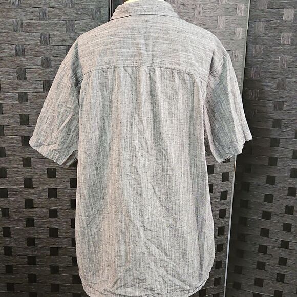 Men's Paulo Solari Gray Short Sleeve Linen Blend Shirt Size 3XL - Picture 6 of 11